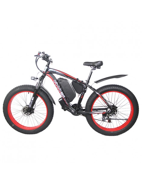 GOGOBEST GF700 26*4.0 Pneumatici Grassi Mountain Bike Elettrica 1000W Motore Brushless 48V 17 5Ah Batteria – Rosso Esporta salva