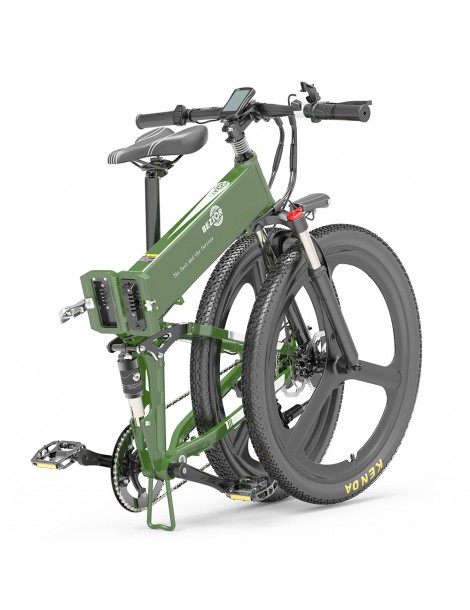 BEZIOR X500 PRO Mountain Bike Elettrica Pieghevole Pneumatico 26*1.95 Pollici Motore 500W Batteria 10.4Ah - Verde Militare In vendita