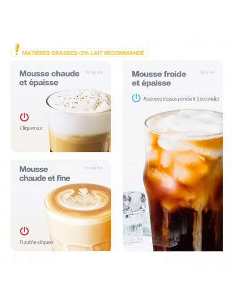 HiBREW M1A 450W Macchina montalatte miscelatore di cioccolato per latte freddo/caldo e cappuccino - nero Offerte
