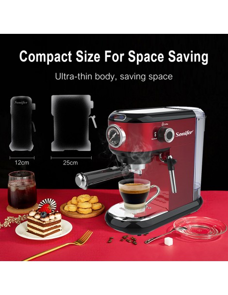 Sonifer SF3558 1450W Caffettiera elettrica per caffè espresso pompa a 15 bar cappuccinatore con schiuma di latte Hotsell
