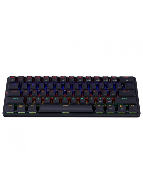 K615-R Elise Tastiera meccanica cablata Rabinbow retroilluminata a LED interruttore blu ultrasottile a 61 tasti - Nero In Saldo