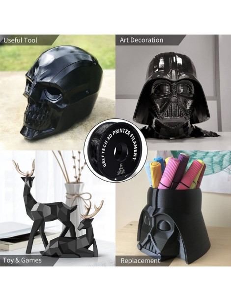 Geeetech Filamento ABS per stampante 3D precisione dimensionale 1 75 mm /- 0 03 mm Bobina da 1 kg (2 2 libbre) - nero Negozio online di fabbrica