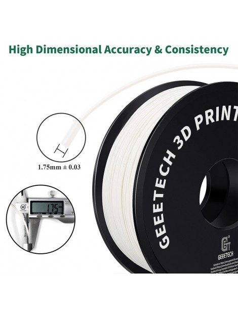 Geeetech Filamento ABS per stampante 3D precisione dimensionale 1 75 mm /- 0 03 mm Bobina da 1 kg (2 2 libbre) - Bianco Prezzo di fabbrica