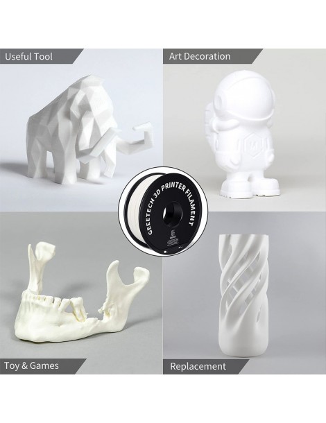 Geeetech Filamento ABS per stampante 3D precisione dimensionale 1 75 mm /- 0 03 mm Bobina da 1 kg (2 2 libbre) - Bianco Prezzo di fabbrica