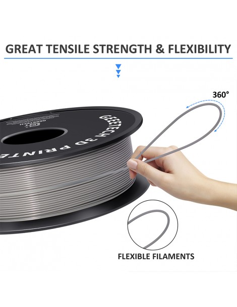 Filamento PLA Geeetech per stampante 3D precisione dimensionale 1 75 mm /- 0 03 mm Rocchetto da 1 kg (2 2 libbre) - Grigio Offerta speciale
