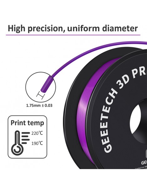 Filamento PLA Geeetech per stampante 3D precisione dimensionale 1 75 mm /- 0 03 mm Bobina da 1 kg (2 2 libbre) - Viola Comprare a buon mercato