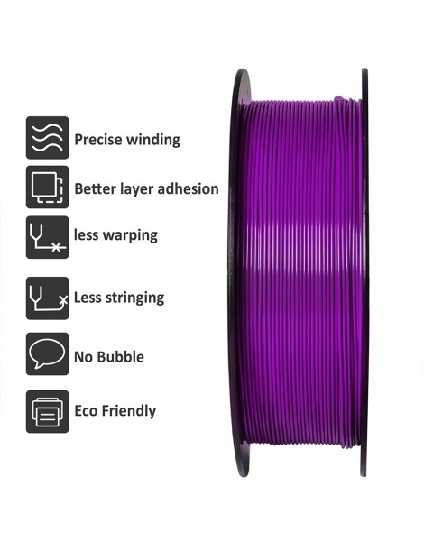 Filamento PLA Geeetech per stampante 3D precisione dimensionale 1 75 mm /- 0 03 mm Bobina da 1 kg (2 2 libbre) - Viola Comprare a buon mercato
