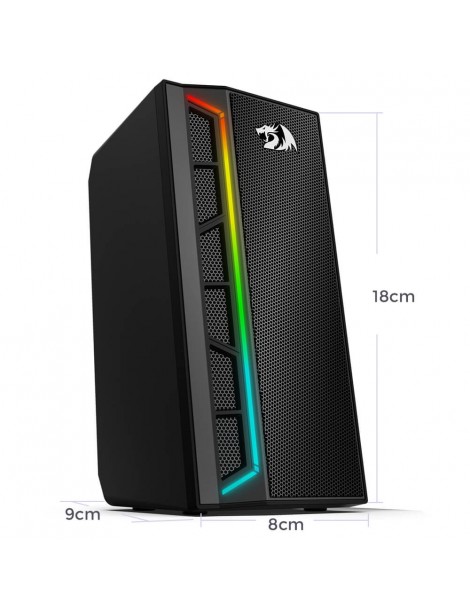 Calliope RGB Altoparlanti per PC Desktop suono potenziato a 2.0 canali e controllo del volume con cavo da 3 5 mm - Nero Cyber Monday