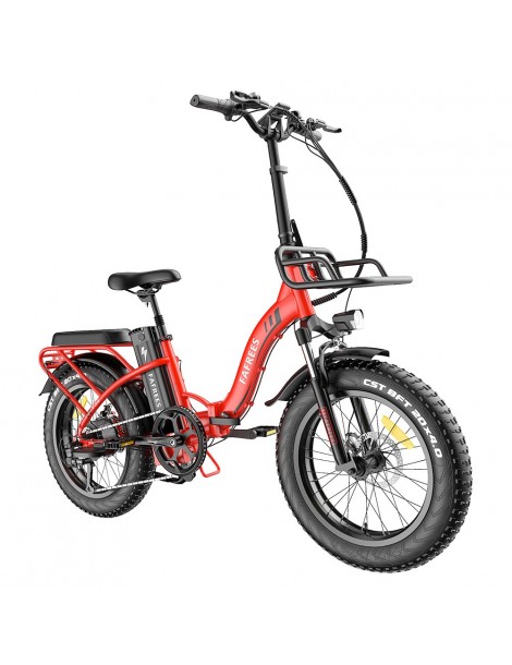 FAFREES F20 Max 20*4.0 Grassi da 20 Pollici Bicicletta Elettrica Pieghevole - Batteria al Litio da 22.5Ah 500W - Rosso Ritorno libero