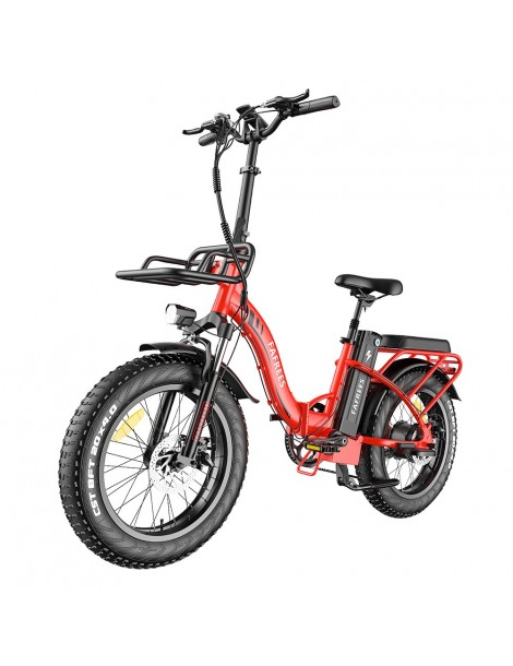 FAFREES F20 Max 20*4.0 Grassi da 20 Pollici Bicicletta Elettrica Pieghevole - Batteria al Litio da 22.5Ah 500W - Rosso Ritorno libero