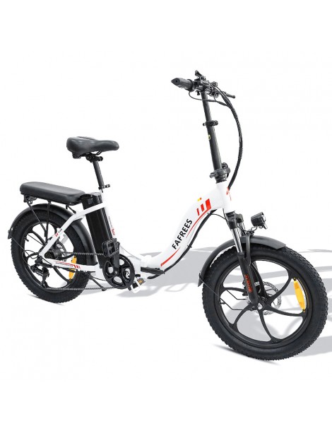 FAFREES F20 20" Bicicletta Elettrica da Città Pieghevole 250W Motore Brushless 36V 15AH Batteria al litio -Bianco Ultimi tre giorni