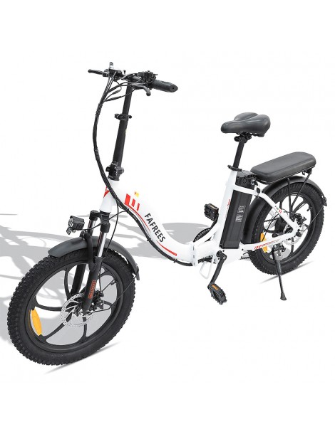 FAFREES F20 20" Bicicletta Elettrica da Città Pieghevole 250W Motore Brushless 36V 15AH Batteria al litio -Bianco Ultimi tre giorni