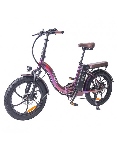 FAFREES F20 Pro 20 pollici Pneumatici Bicicletta Elettrica Pendolare Pieghevole 36V 18Ah Batteria al Litio 250W - Viola Latest stili