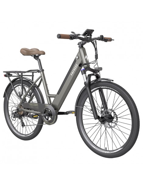 FAFREES F26 Pro 26'' E-Bike da città passo-passo 25 Km/h Motore 250W 36V 10Ah Batteria incorporata rimovibile-Grigio Promozione temporanea