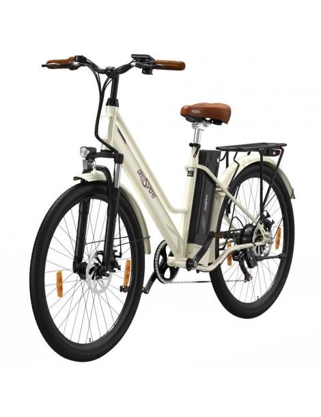 ONESPORT OT18-3 Bicicletta elettrica City pneumatici da 26*2.35 pollici motore da 250W batteria da 36V 14.4Ah - Bianco Sostegno trimestrale