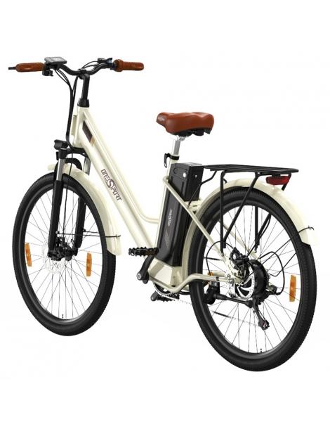 ONESPORT OT18-3 Bicicletta elettrica City pneumatici da 26*2.35 pollici motore da 250W batteria da 36V 14.4Ah - Bianco Sostegno trimestrale