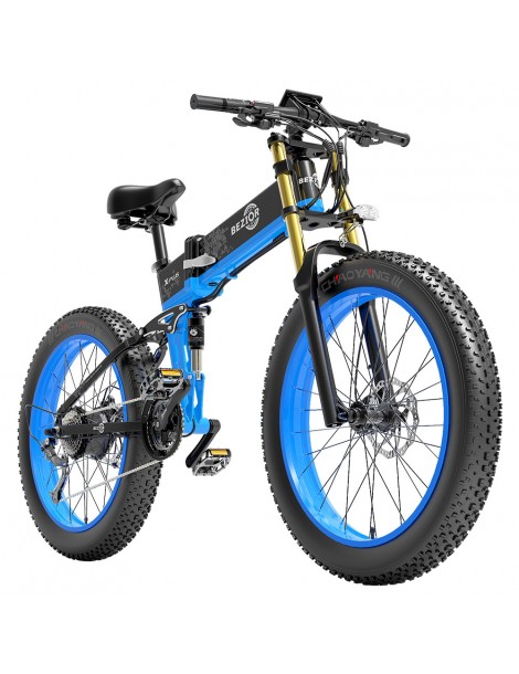 BEZIOR X-PLUS Electric Bike 1500W Motor 48V 17.5Ah Battery 26*4.0 Tire Mountain Bike 40 km/h Max Speed 200kg Load - Blue Enormi sconti