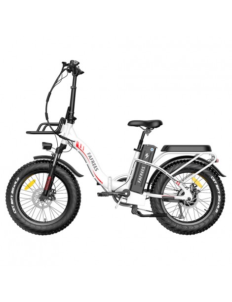FAFREES F20 Max 20*4 Fat Inch Tire Bicicletta elettrica pieghevole - Motore brushless da 500W e batteria 18Ah - Bianco In vendita