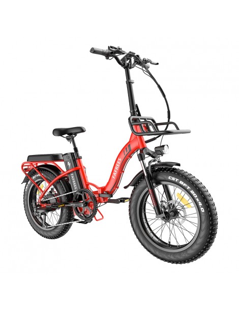FAFREES F20 Max 20*4 Fat Inch Tire Bicicletta elettrica pieghevole - Motore brushless da 500W e batteria 18Ah - Rosso Duty-free
