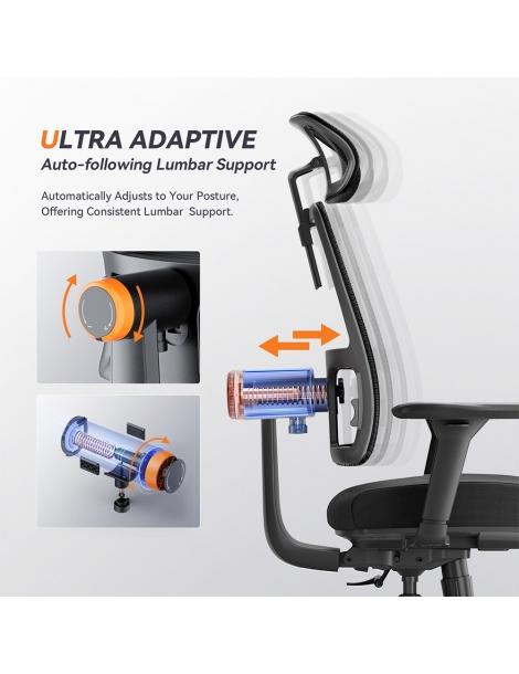 NEWTRAL MAGICH002 Ergonomic Chair Auto-Following Backrest Adaptive Lower Back Support Adjustable Headrest Seat Depth 4D Arm Qualità Garantita