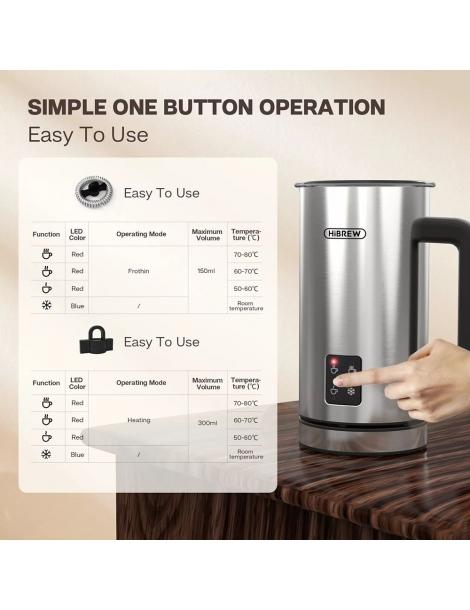 HiBREW M3 Schiumatore 4 in 1 Scaldalatte freddo/caldo completamente automatico Prezzo Ridotto