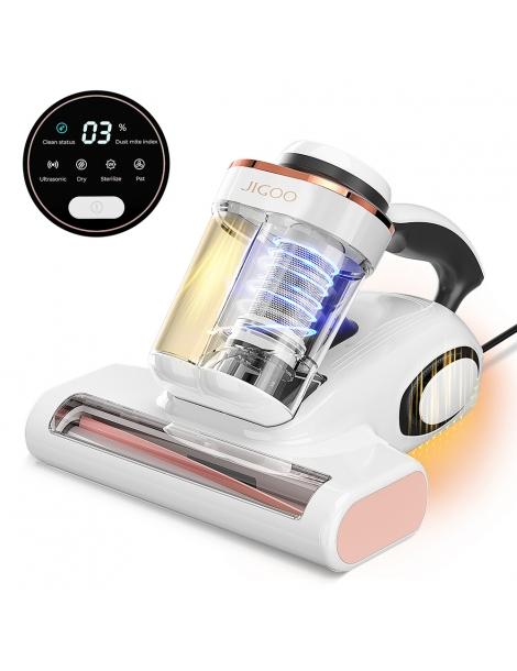 JIGOO J300 Pulitore Acari Smart a Doppia Vaschetta con Aspirazione da 13KPa Sensore Acaro Rullo Spazzola in Metallo Sconto
