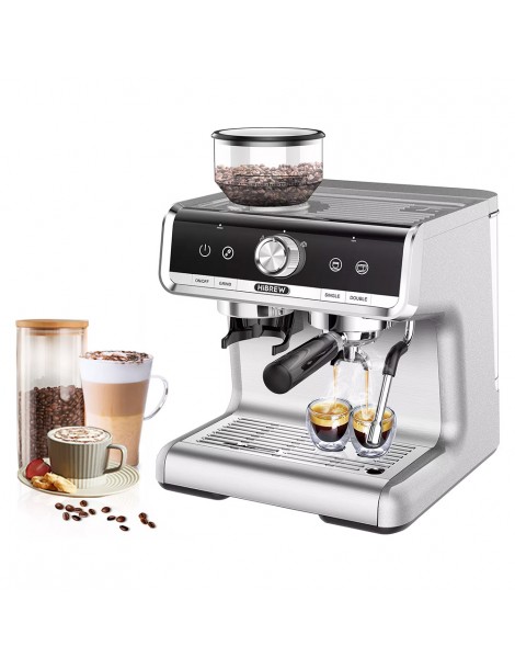 HiBREW H7 1550W Macchina da caffè 19Bar 2.8L Capacità d'acqua Caffettiera con Latte Cup Powder Tamper Scala elettronica