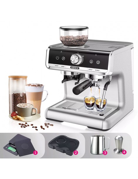 HiBREW H7 1550W Macchina da caffè 19Bar 2.8L Capacità d'acqua Caffettiera con Latte Cup Powder Tamper Scala elettronica In Vendita
