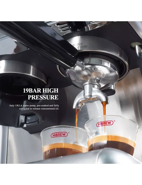 HiBREW H7 1550W Macchina da caffè 19Bar 2.8L Capacità d'acqua Caffettiera con Latte Cup Powder Tamper Scala elettronica In Vendita