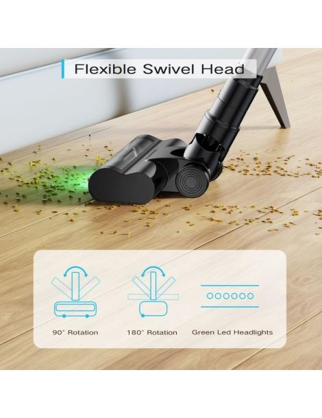 MOOSOO YC1 Aspirapolvere senza fili alta aspirazione 12kPa fino a 40min di funzionamento display a LED - Argento Moda