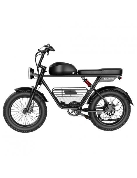 GUNAI-T Bicicletta elettrica motore 1000W batteria 48V 21Ah pneumatici grassi 20*4.0 pollici velocità massima 60km/h - Nero Ultimi tre giorni