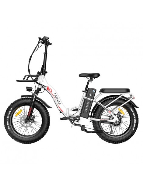 FAFREES F20 Max 20*4.0 Pneumatici Grassi da 20 Pollici Bicicletta Elettrica Pieghevole - Batteria 22.5Ah e Motore 500W - Bianco Promozione temporanea