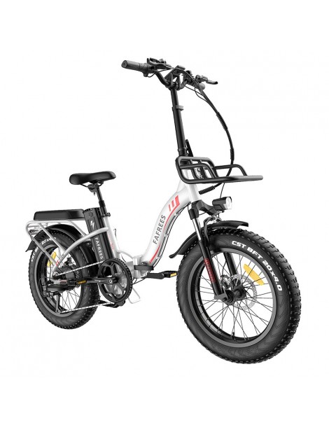 FAFREES F20 Max 20*4.0 Pneumatici Grassi da 20 Pollici Bicicletta Elettrica Pieghevole - Batteria 22.5Ah e Motore 500W - Bianco Promozione temporanea