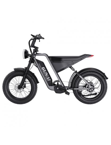 GUNAI-Y Bicicletta elettrica motore 1000W batteria 48V 18Ah pneumatici grassi 20*4.0 pollici velocità massima 60km/h - Nero Fino al 50% di sconto