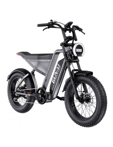 GUNAI-Y Bicicletta elettrica motore 1000W batteria 48V 18Ah pneumatici grassi 20*4.0 pollici velocità massima 60km/h - Nero Fino al 50% di sconto
