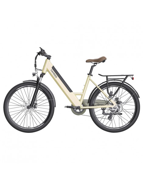 FAFREES F26 Pro 26'' E-Bike da città passo-passo 25 Km/h Motore 250W 36V 10Ah Batteria incorporata rimovibile-Oro Solo un giorno rimasto