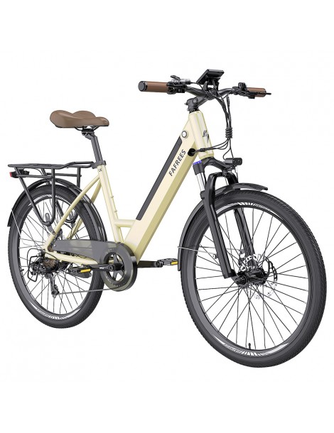FAFREES F26 Pro 26'' E-Bike da città passo-passo 25 Km/h Motore 250W 36V 10Ah Batteria incorporata rimovibile-Oro Solo un giorno rimasto