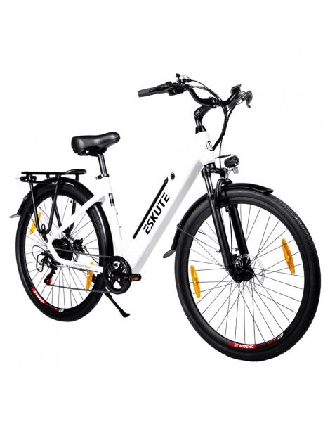 ESKUTE ES-28-SDXK Bicicletta elettrica motore da 250W batteria da 36V 20Ah pneumatici da 28*1.75 pollici - Bianco Enormi sconti