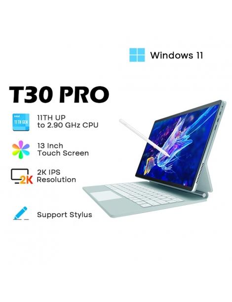 DERE T30 PRO 2-in-1 Laptop 13 pollici 2K IPS Touch Screen Tablet PC/Tastiera magica Penna stilo 16GB DDR4 512GB SSD - Verde Italy