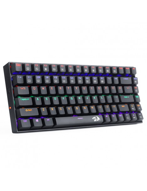 K629-KB 75% Arcobaleno LED retroilluminazione tastiera meccanica da gioco 84 tasti interruttore blu-nero Promozione Limitata