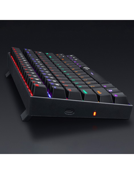 K629-KB 75% Arcobaleno LED retroilluminazione tastiera meccanica da gioco 84 tasti interruttore blu-nero Promozione Limitata