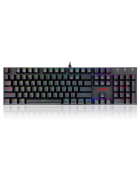 Tastiera meccanica cablata a 104 tasti K565-RGB Retroilluminazione RGB Layout USA Base in alluminio Interruttore rosso - Nero Shopping Online