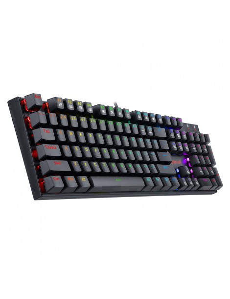 Tastiera meccanica cablata a 104 tasti K565-RGB Retroilluminazione RGB Layout USA Base in alluminio Interruttore rosso - Nero Shopping Online