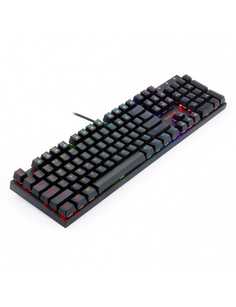Tastiera meccanica cablata a 104 tasti K565-RGB Retroilluminazione RGB Layout USA Base in alluminio Interruttore rosso - Nero Shopping Online
