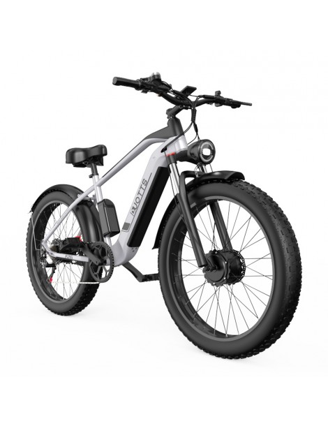 DUOTTS F26 26*4.0 Inch Bicicletta elettrica con pneumatici grassi doppio motore 750W*2 batteria LG 17.5Ah - Argento Negozio