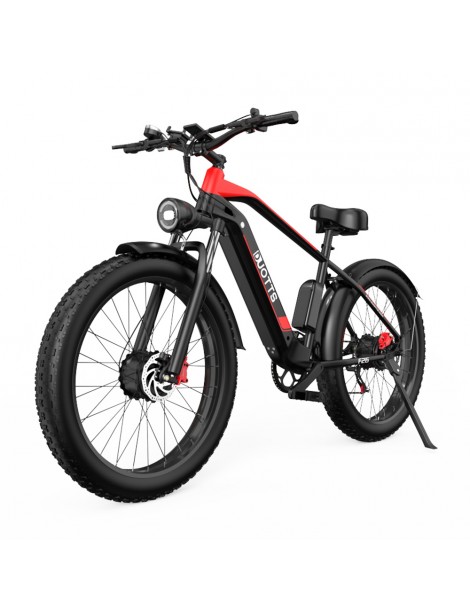 DUOTTS F26 26*4.0 Inch Bicicletta elettrica con pneumatici grassi doppio motore 750W*2 batteria LG 17.5Ah - Nero In Saldo