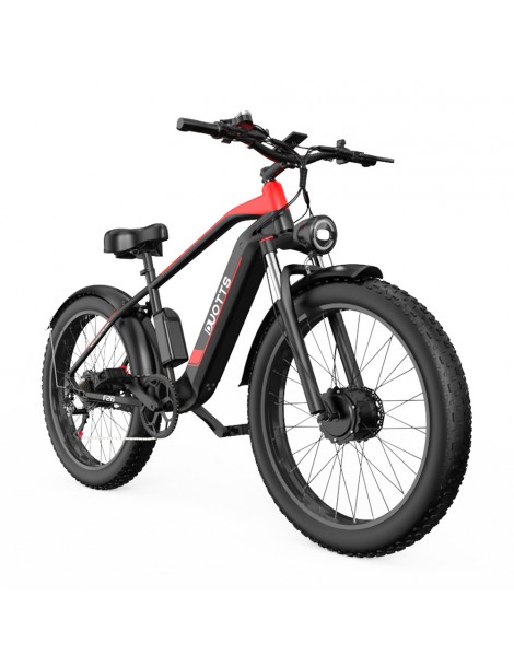 DUOTTS F26 26*4.0 Inch Bicicletta elettrica con pneumatici grassi doppio motore 750W*2 batteria LG 17.5Ah - Nero In Saldo