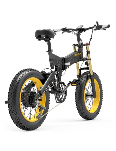LANKELEISI X3000 Plus Bicicletta elettrica pieghevole Big Fork 48V 1000W Motore 17.5Ah Batteria - Nero Fornitura limitata
