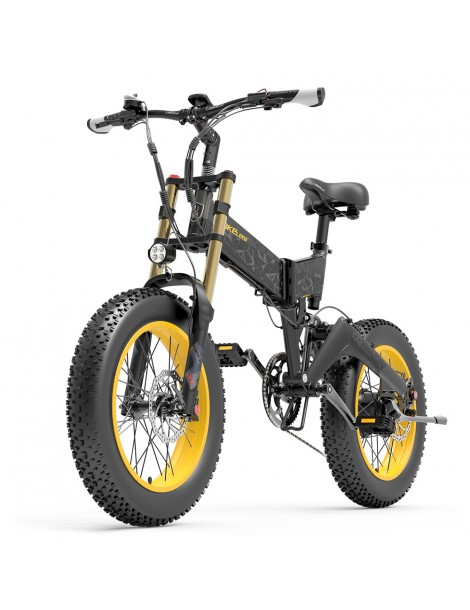 LANKELEISI X3000 Plus Bicicletta elettrica pieghevole Big Fork 48V 1000W Motore 17.5Ah Batteria - Nero Fornitura limitata