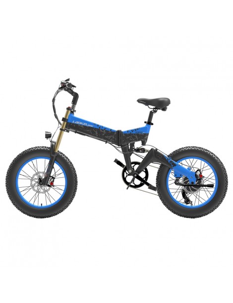 LANKELEISI X3000 Plus Bicicletta elettrica pieghevole Big Fork 48V 1000W Motore 17.5Ah Batteria - Nero e Blu Shopping online